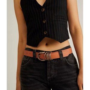 We The Free People M L Rori Genuine Leather Belt Ring Detail Boho Western Hippie